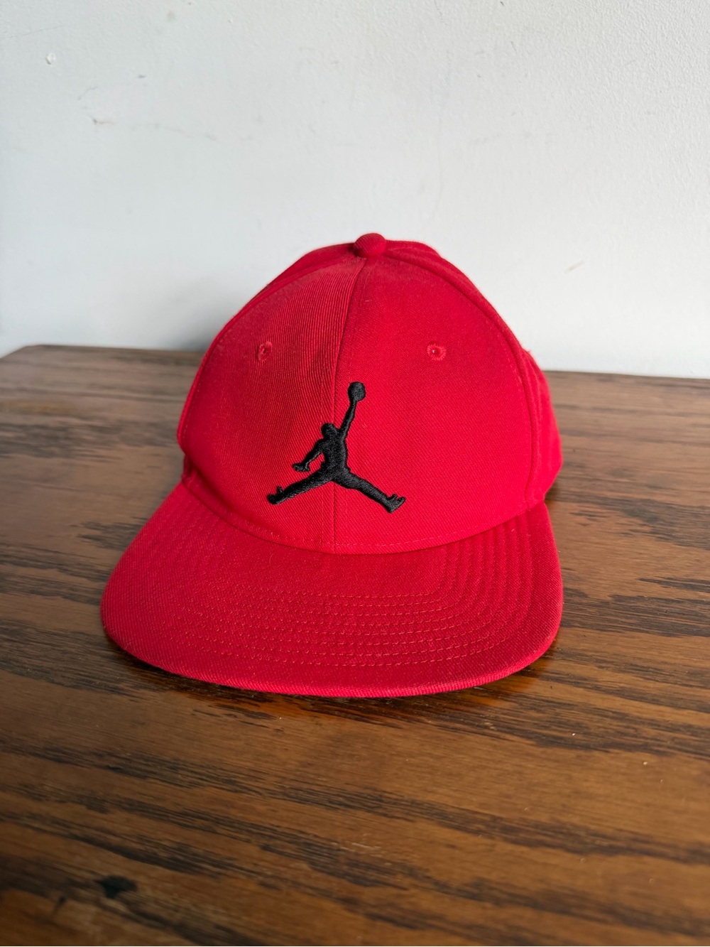 Jordan Kids Red Hat with Black Jumpman Logo